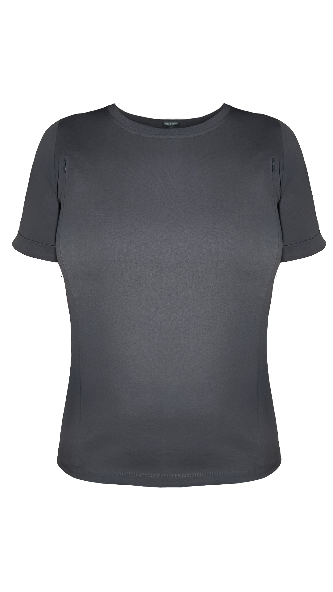 Dark gray breastfeeding friendly t-shirt