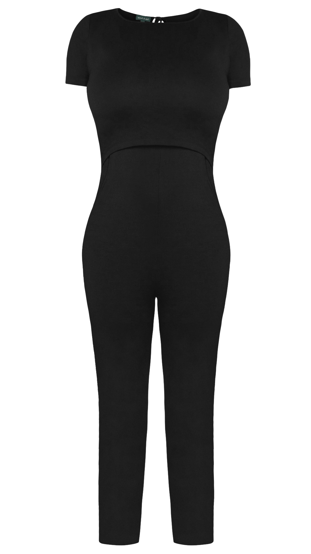 black breastfeeding friendly jumpsuit