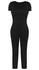 black breastfeeding friendly jumpsuit